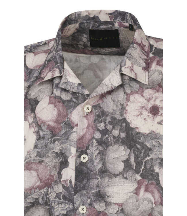 Modern Fit Grey Pink Camp Shirt