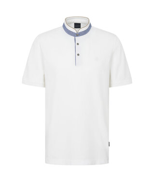 BUGATTI White Pique Henley T-Shirt