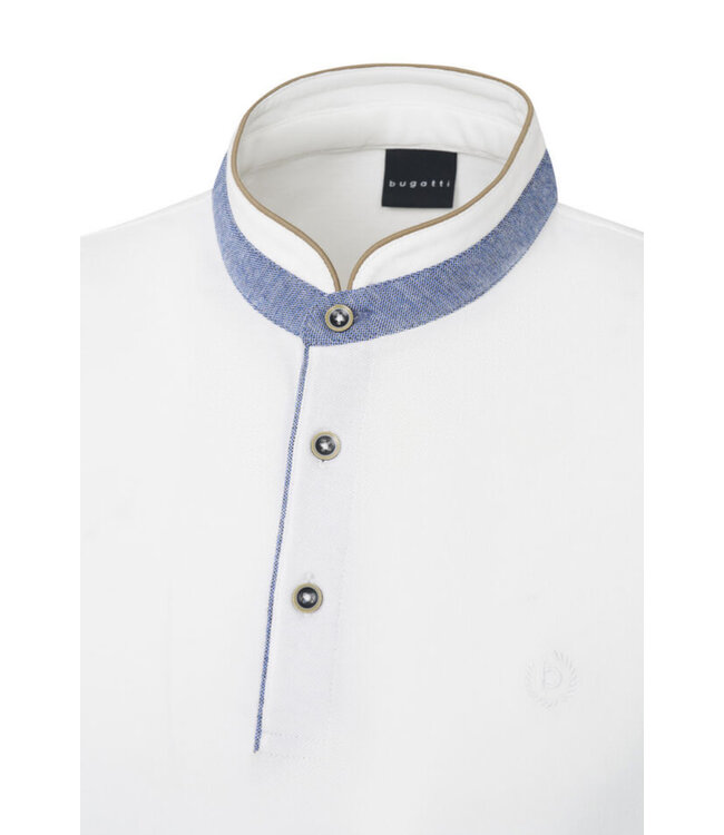 White Pique Henley T-Shirt