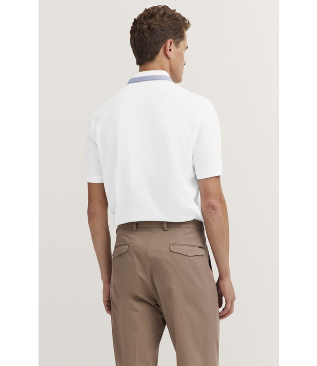 White Pique Henley T-Shirt