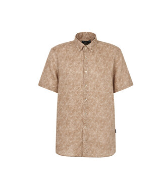 BUGATTI Modern Fit Tan Print Shirt