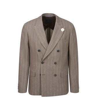 BUGATTI Modern Fit Mid Brown Pin Striped DB Sport Coat