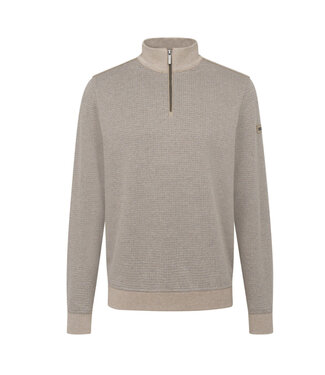 BUGATTI Tan Patterned 1/4 Zip