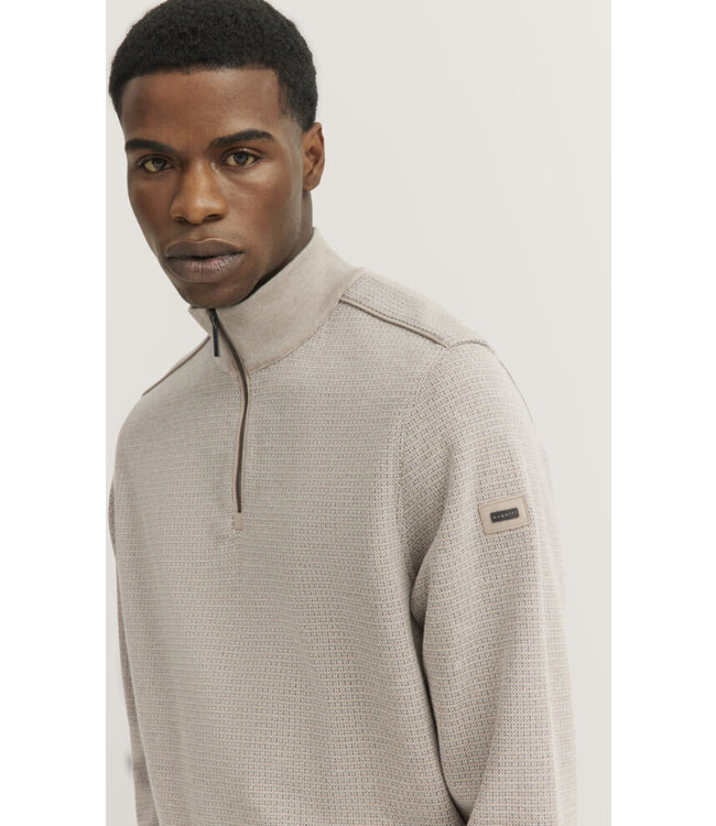 Tan Patterned 1/4 Zip