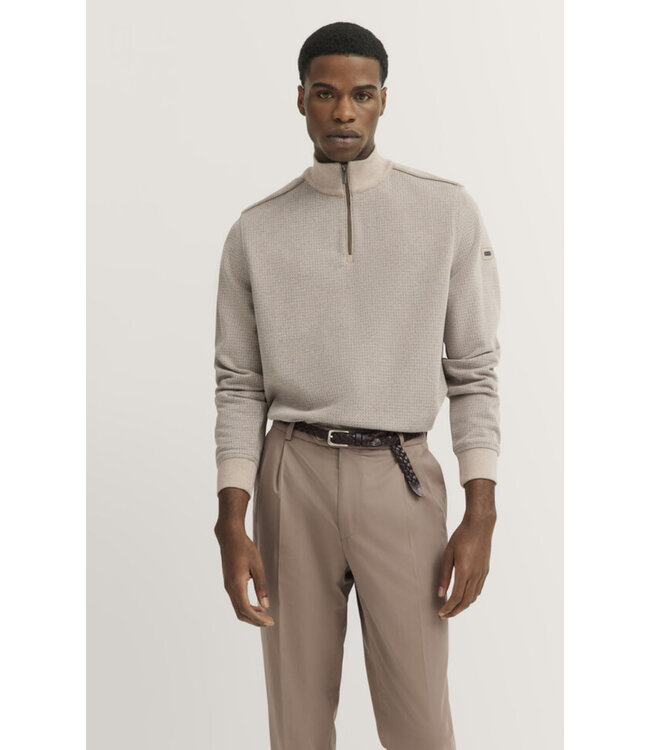 Tan Patterned 1/4 Zip