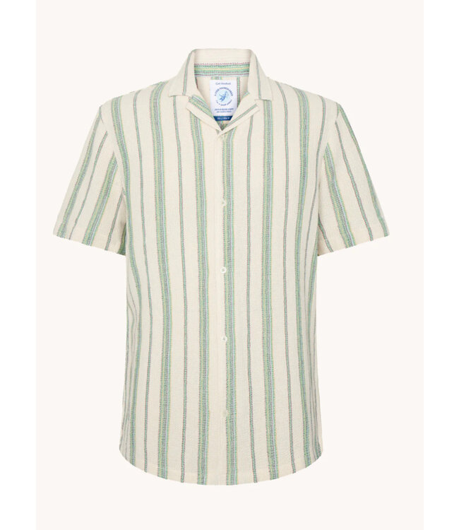 Modern Fit Tan Colourful Stripes Shirt