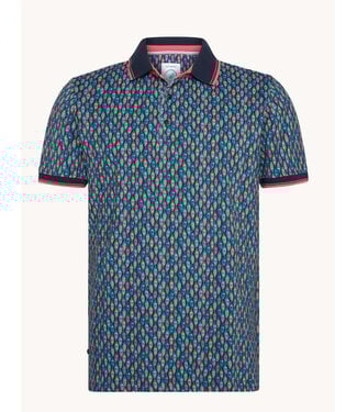 A FISH NAMED FRED Navy Polo Boat Polo