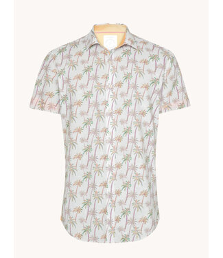 A FISH NAMED FRED Modern Fit Tan Palm Trees Shirt
