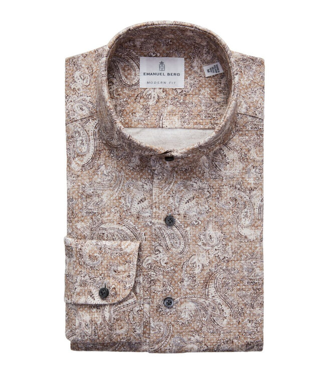 Slim Fit Medium Brown Paisley Shirt