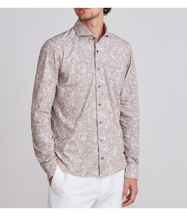 Slim Fit Medium Brown Paisley Shirt