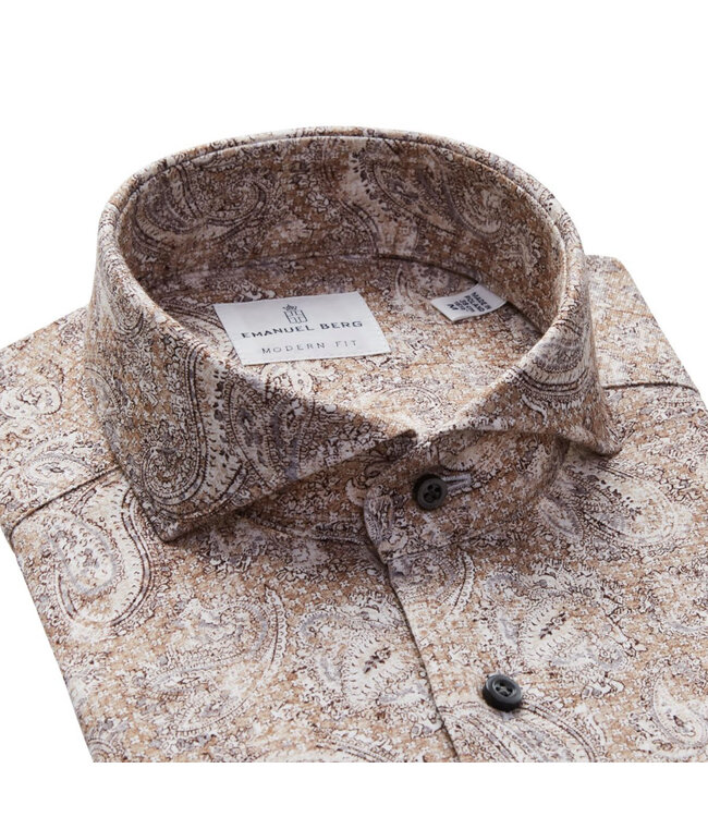 Slim Fit Medium Brown Paisley Shirt