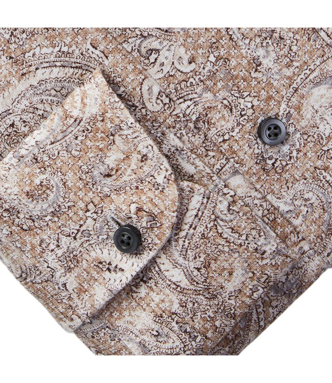 Slim Fit Medium Brown Paisley Shirt