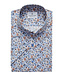 Modern Fit Blue Brown Floral Shirt