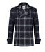 Navy Plaid Peacoat