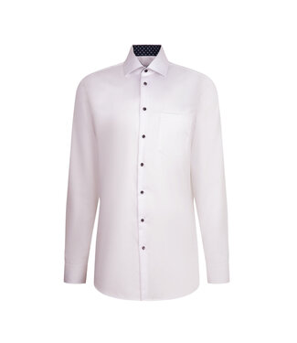 SEIDENSTICKER Modern Fit White Navy Trim Dress Shirt