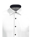 Modern Fit White Navy Trim Dress Shirt