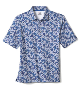 JOHNSTON & MURPHY Navy Paisley Polo