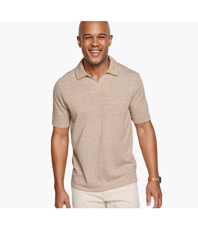 Tan Johnny Collar Polo