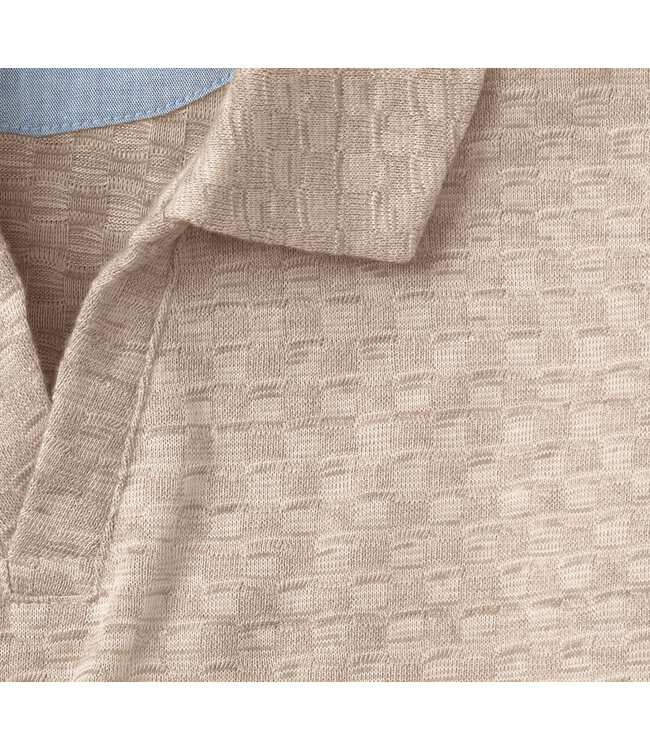 Tan Johnny Collar Polo