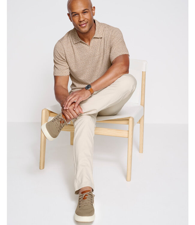 Tan Johnny Collar Polo