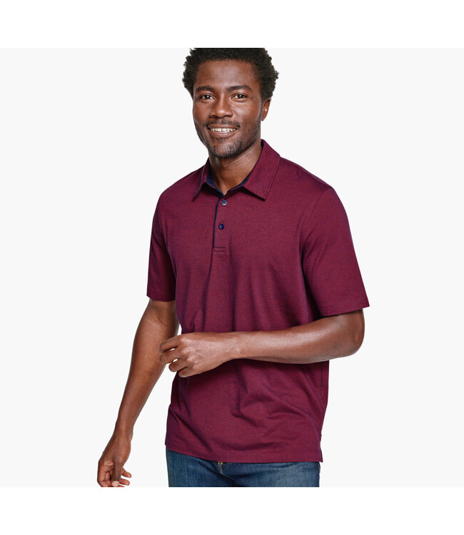 Burgundy Tight Striped Polo