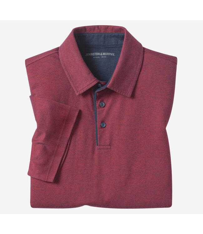 Burgundy Tight Striped Polo