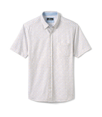 JOHNSTON & MURPHY Classic Fit Tan Blue Print Shirt