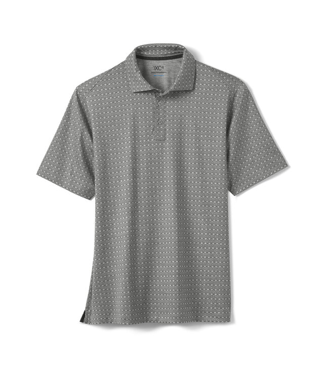 Grey Diamond Print Polo