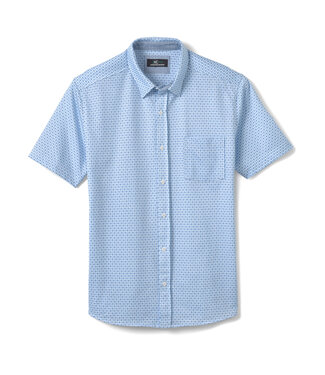 JOHNSTON & MURPHY Classic Fit White Blue Pattern Shirt