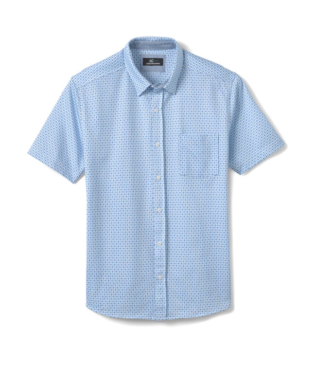 Classic Fit White Blue Pattern Shirt