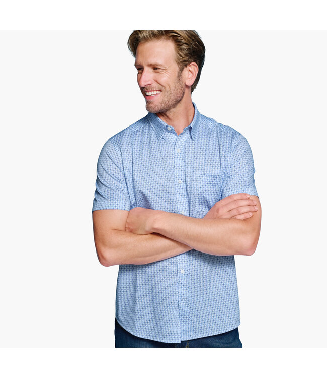 Classic Fit White Blue Pattern Shirt