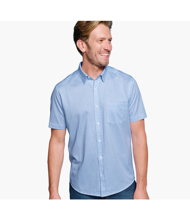 Classic Fit White Blue Pattern Shirt