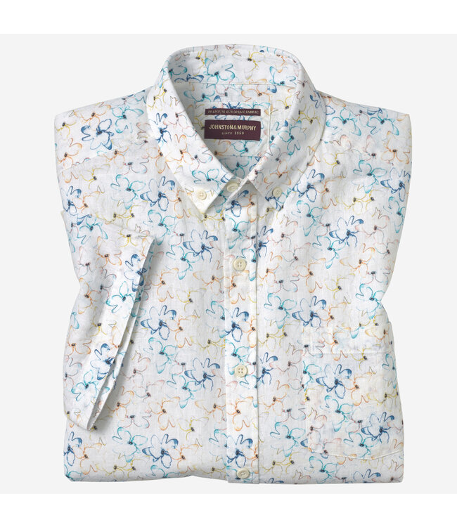 Classic Fit White Floral Shirt