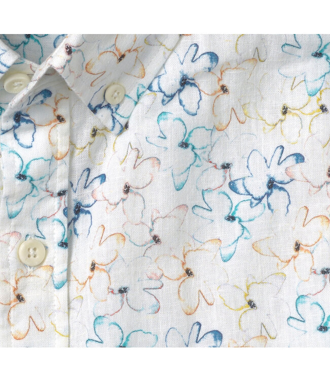 Classic Fit White Floral Shirt