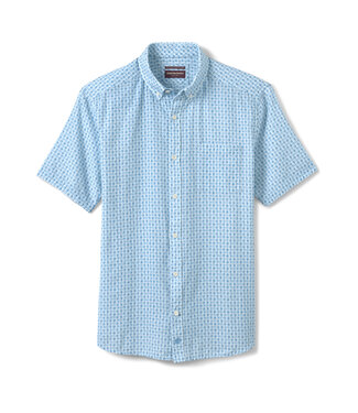 JOHNSTON & MURPHY Classic Fit Blue Print Shirt