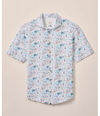 JOHNNIE-O Classic Fit White Making Waves Shirt