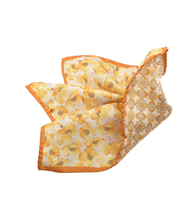 Gold Floral Pocket Square