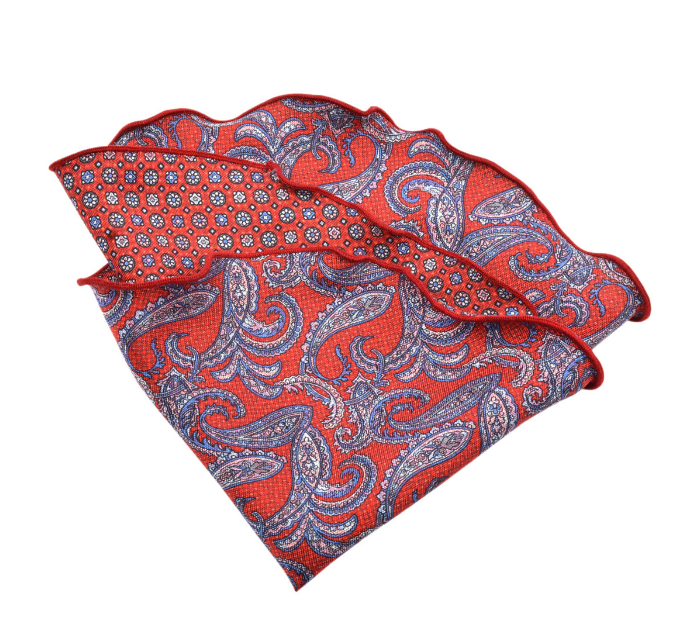 Reg Pock Red Paisley Pocket Round - Benjamin's Menswear