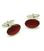 WEBER Rhodium with Red Epoxy Cufflinks