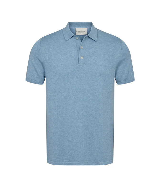 Light Blue Aaran Knit Polo