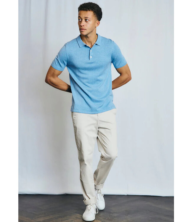Light Blue Aaran Knit Polo
