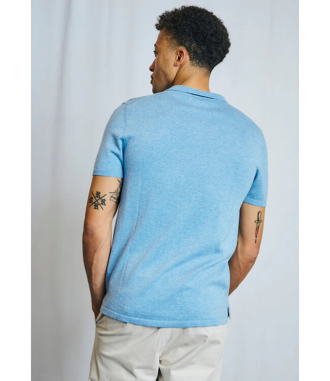 Light Blue Aaran Knit Polo