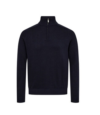 BRUUN & STENGADE Navy Vangelis 1/4 Zip Sweater