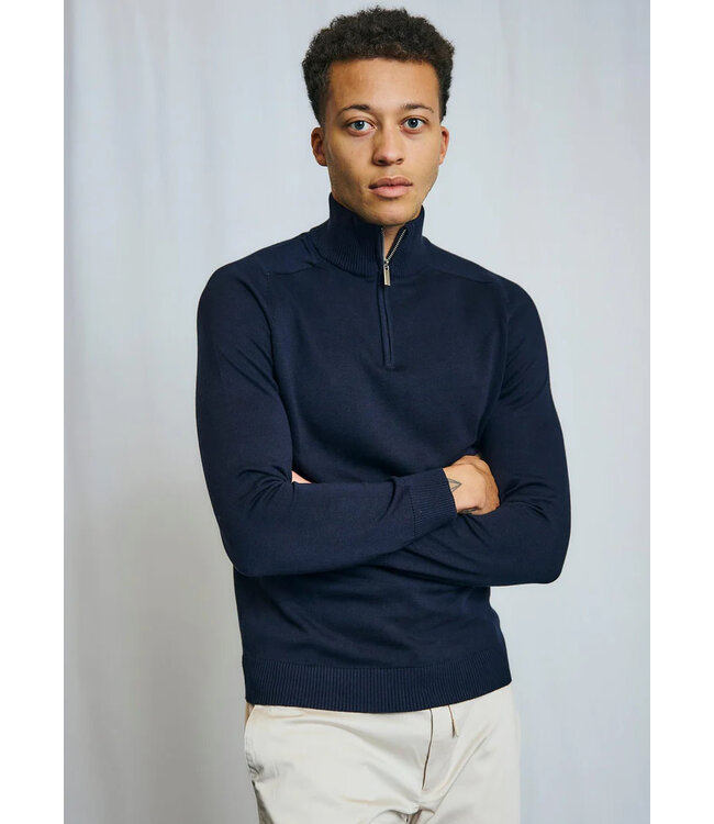 Navy Vangelis 1/4 Zip Sweater