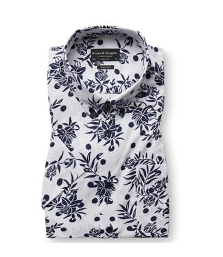 BRUUN & STENGADE Modern  Fit White Mayot Shirt