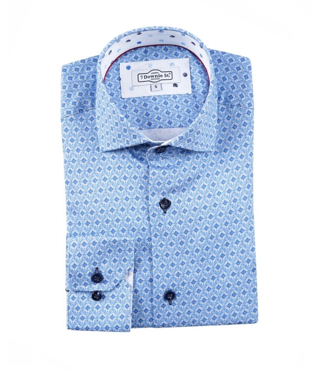 Modern Fit Light Blue Printed Shirt