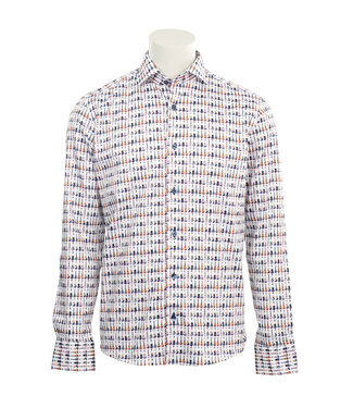 7 DOWNIE Modern Fit White Guitar Shirt