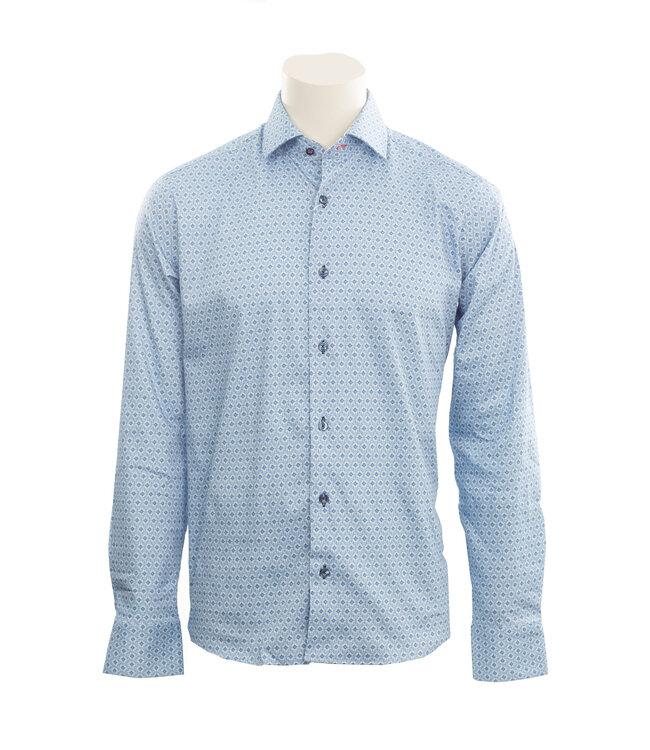 Modern Fit Light Blue Printed Shirt