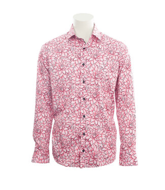 7 DOWNIE Modern Fit Pink Floral Print Shirt