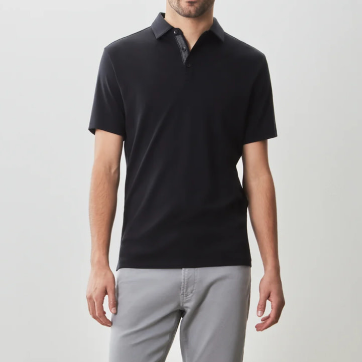 Robert Barakett - Herringbone Polo - Black - SS25